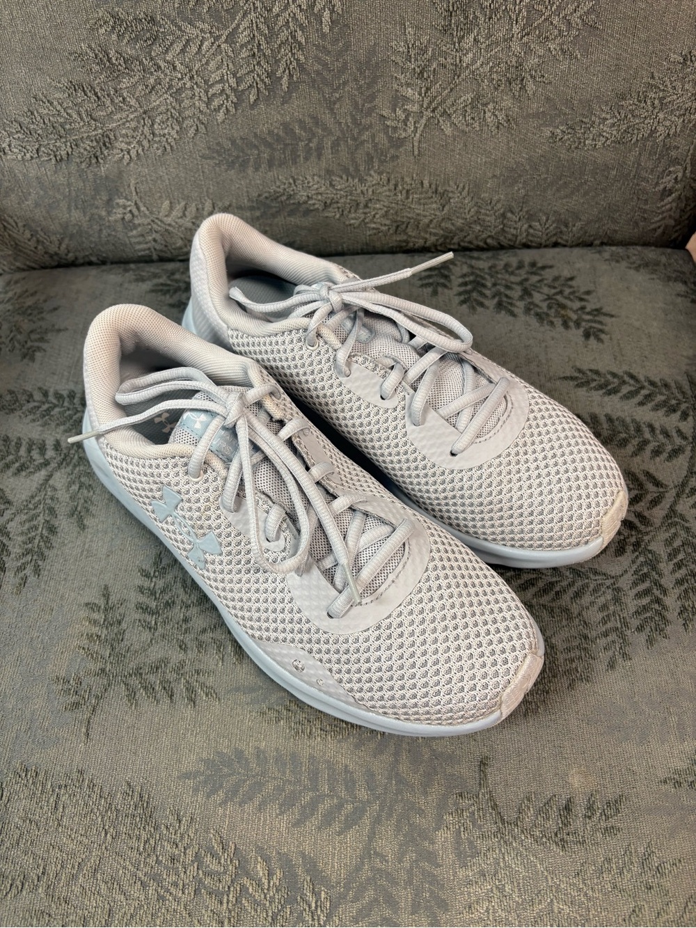 Under Armour Women’s Light Gray Mesh Athletic Sneakers